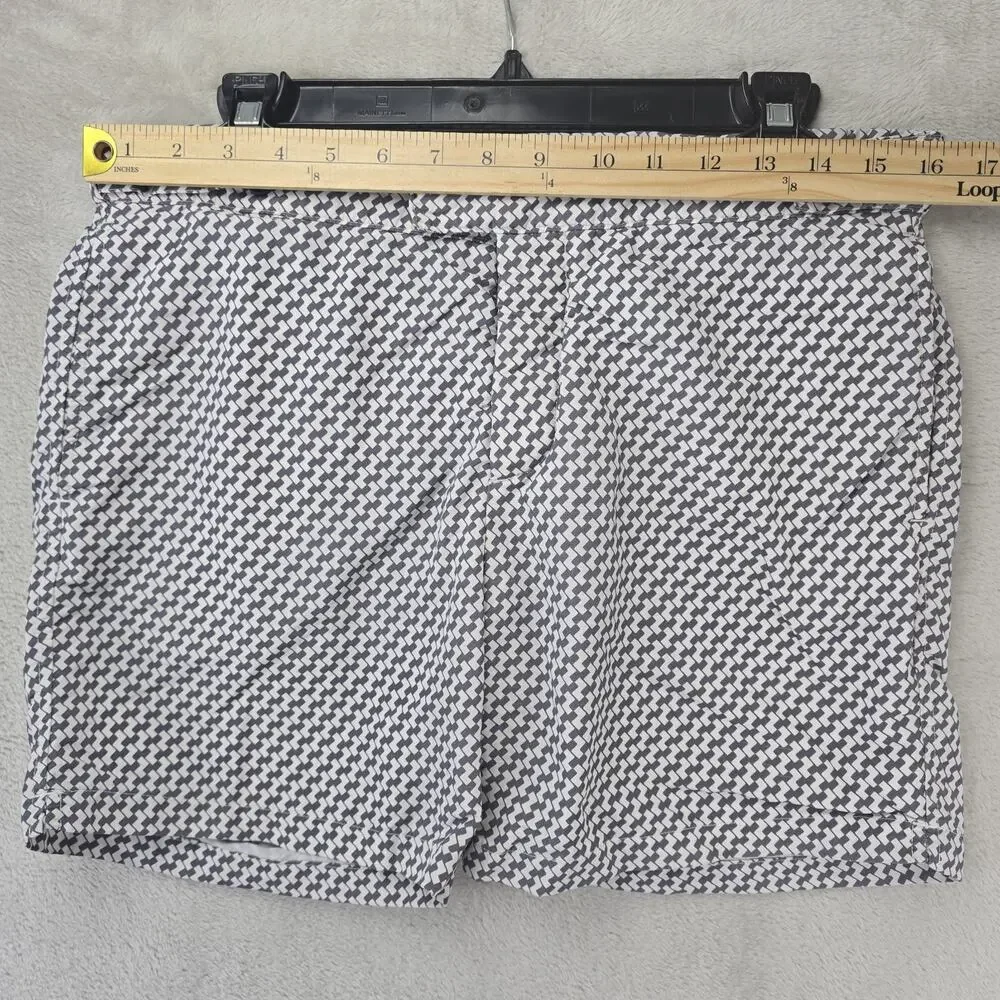 Frescobol Carioca Swim Shorts Trunks Mens 32 Lined White Geometric 5